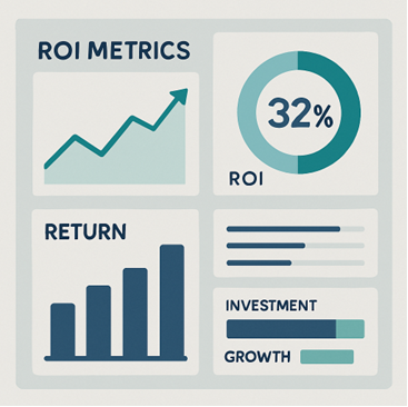 Dashboard visualization of ROI metrics