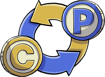 A copyright and recording copyright symbol.