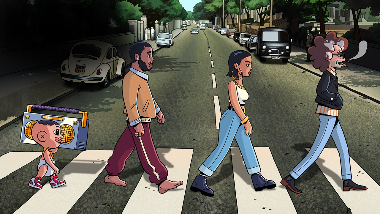 Overview of the Music Business Course Title Card, A parody of the album cover for Guns 'n' Roses Appetite for Destruction