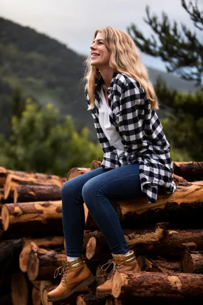 Woman on wood

