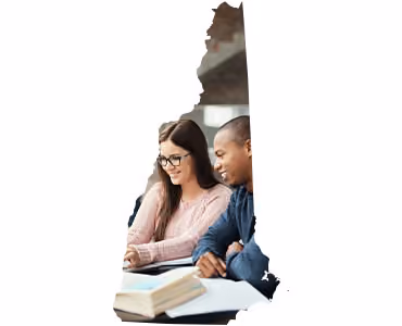 Two students studying together, New Hampshire