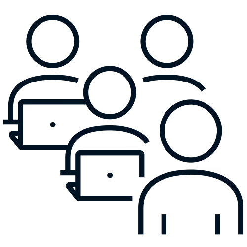 students with laptops - illustration