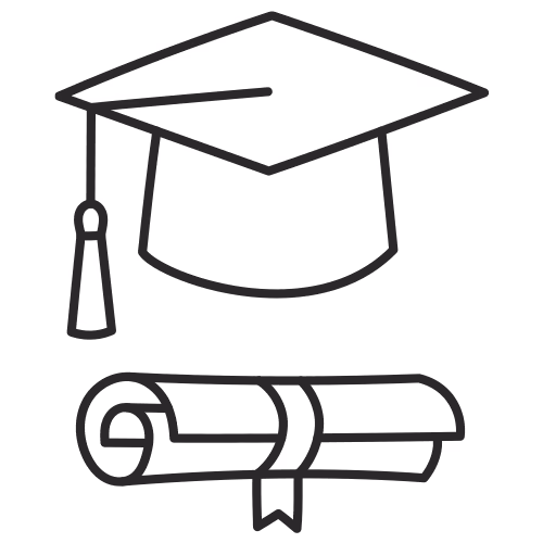 Graduation cap and diploma, symbols of academic achievement