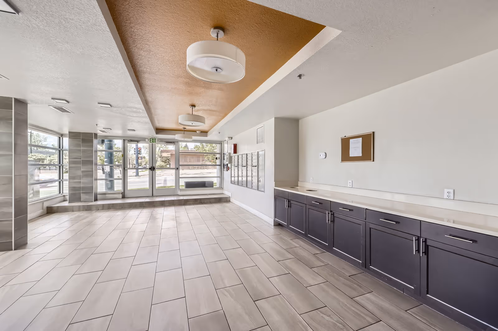 Exterior of apartment building