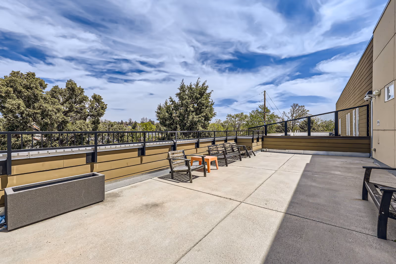 Exterior of apartment building