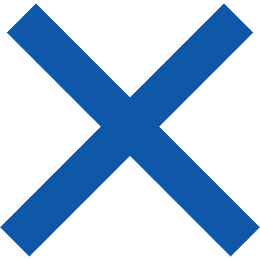 Blue cross-shaped icon with thick diagonal lines.