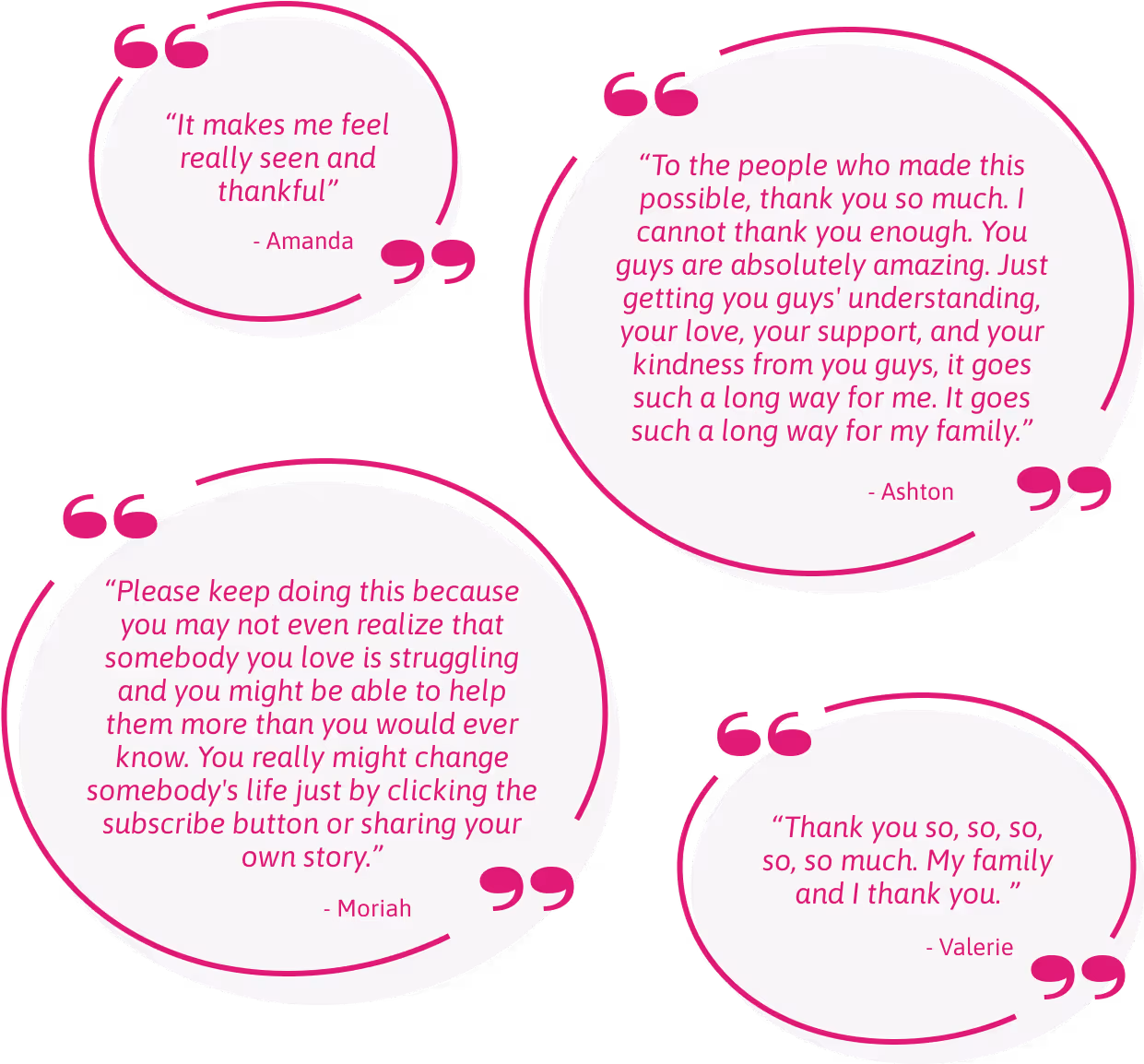 Image with 4 thank you quotes