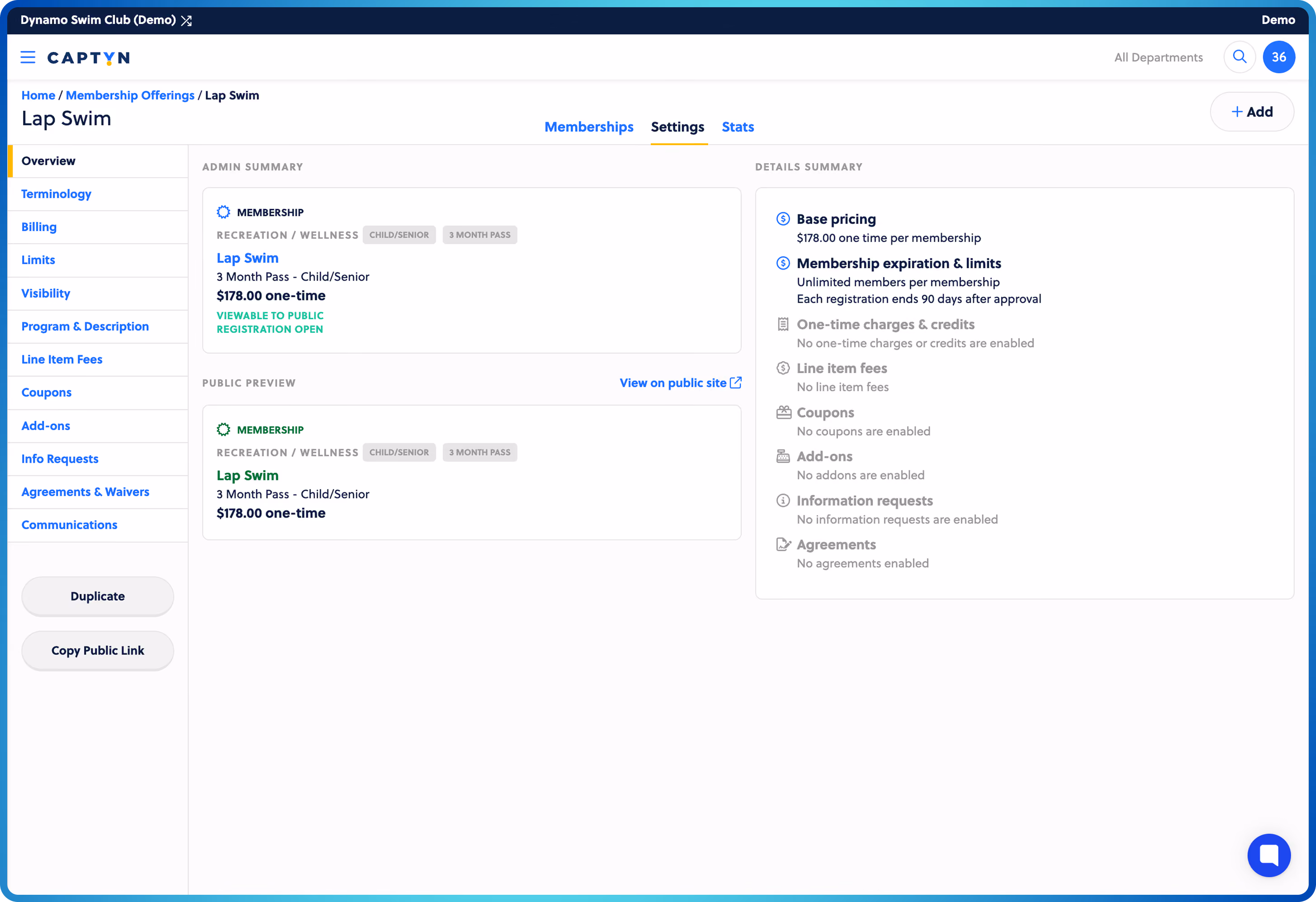 Dashboard mockup