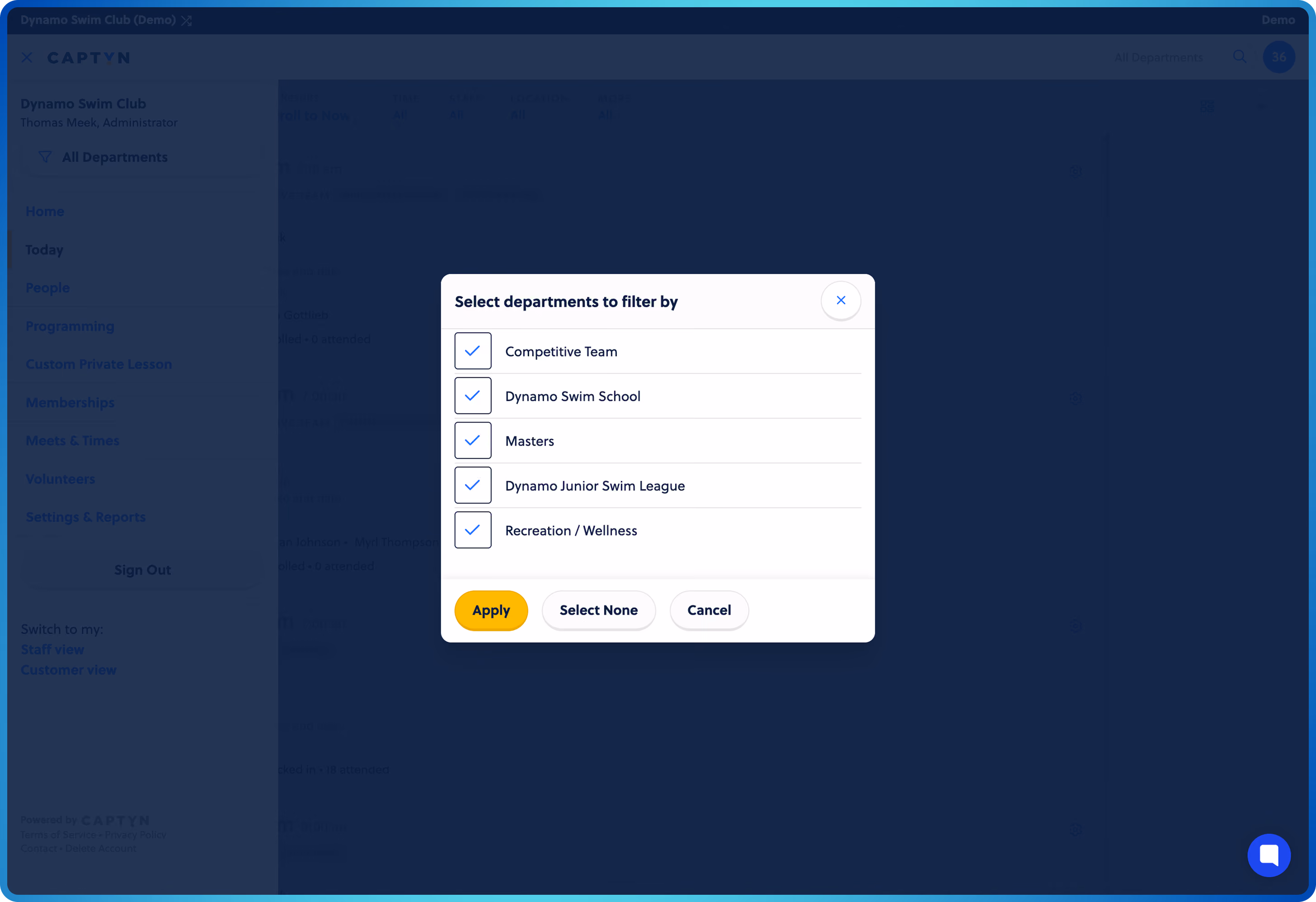Dashboard mockup