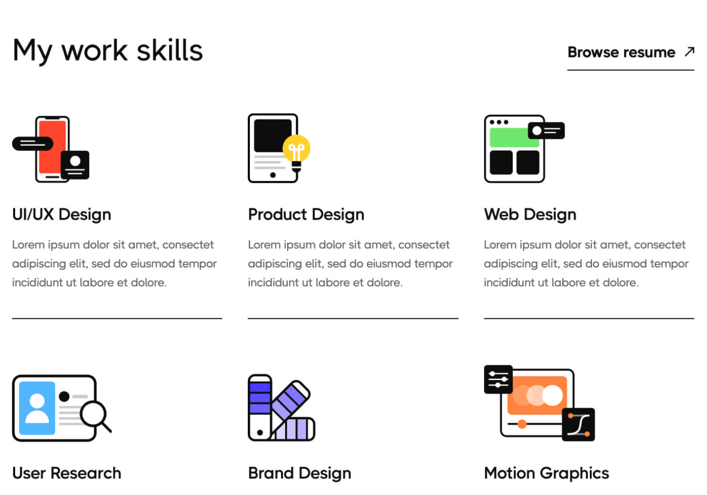 Icons And Graphics - Portfolio X Webflow Template