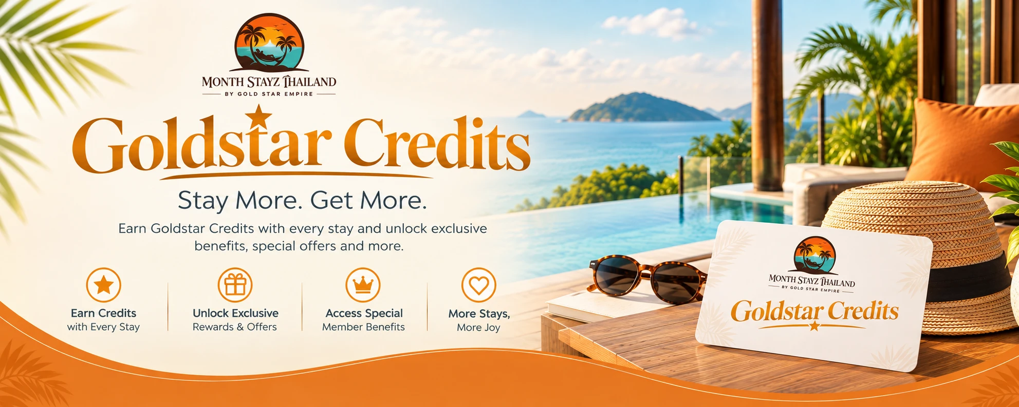 Goldstar Credits — Stay More. Get More. promotional banner