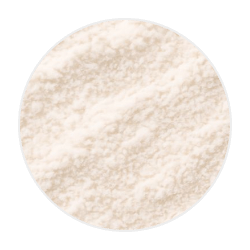 Fine off-white dried coconut powder with a soft, fluffy texture, commonly used in natural dog treats and pet foods