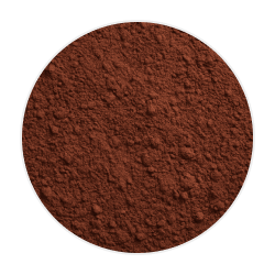 Fine reddish-brown powder of red macroalgae with a soft, earthy texture, suitable for dog supplements