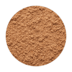 Finely ground lamb bone powder, light brown in colour with a soft, crumbly texture, used as a natural dog supplement