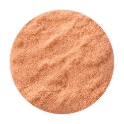 Fine, light orange dehydrated salmon powder with a smooth, slightly textured surface, suitable for dog food supplements
