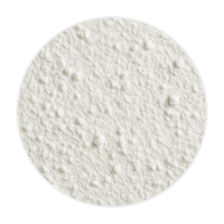 Fine white, slightly grainy powder of potassium hydroxide, commonly used in dog health products