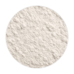 Fine, off-white zinc gluconate powder with a slightly grainy texture, commonly used in dog supplements