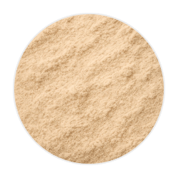 Fine, light beige Natuzyme® powder with a smooth, even texture, commonly used in dog supplements