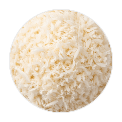 Coconut Sprinkles in a close-up pile, finely shredded, white, fluffy texture, perfect for dog treats or toppings