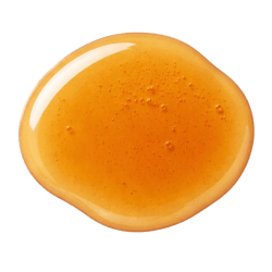 Golden-brown coconut nectar syrup with a glossy, smooth texture and small bubbles, perfect for healthy dog treats