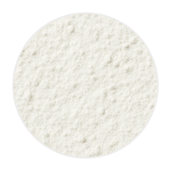 Fine white powder of Stevia Rebaudiana Extract with a soft, smooth texture, used as a natural sweetener for dogs