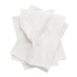Soft, white bamboo wipes with a textured, layered surface, ideal for gentle dog cleaning and grooming