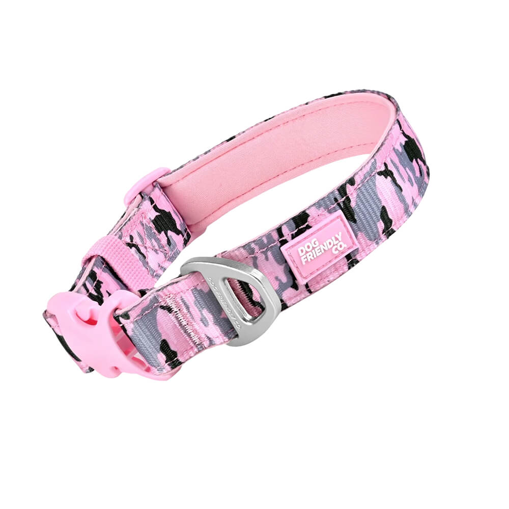 Essentials Dog Collar — Pink Camo