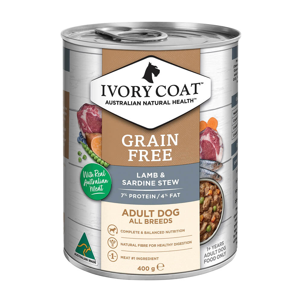 Grain Free Adult Wet Dog Food Lamb and Sardine Stew