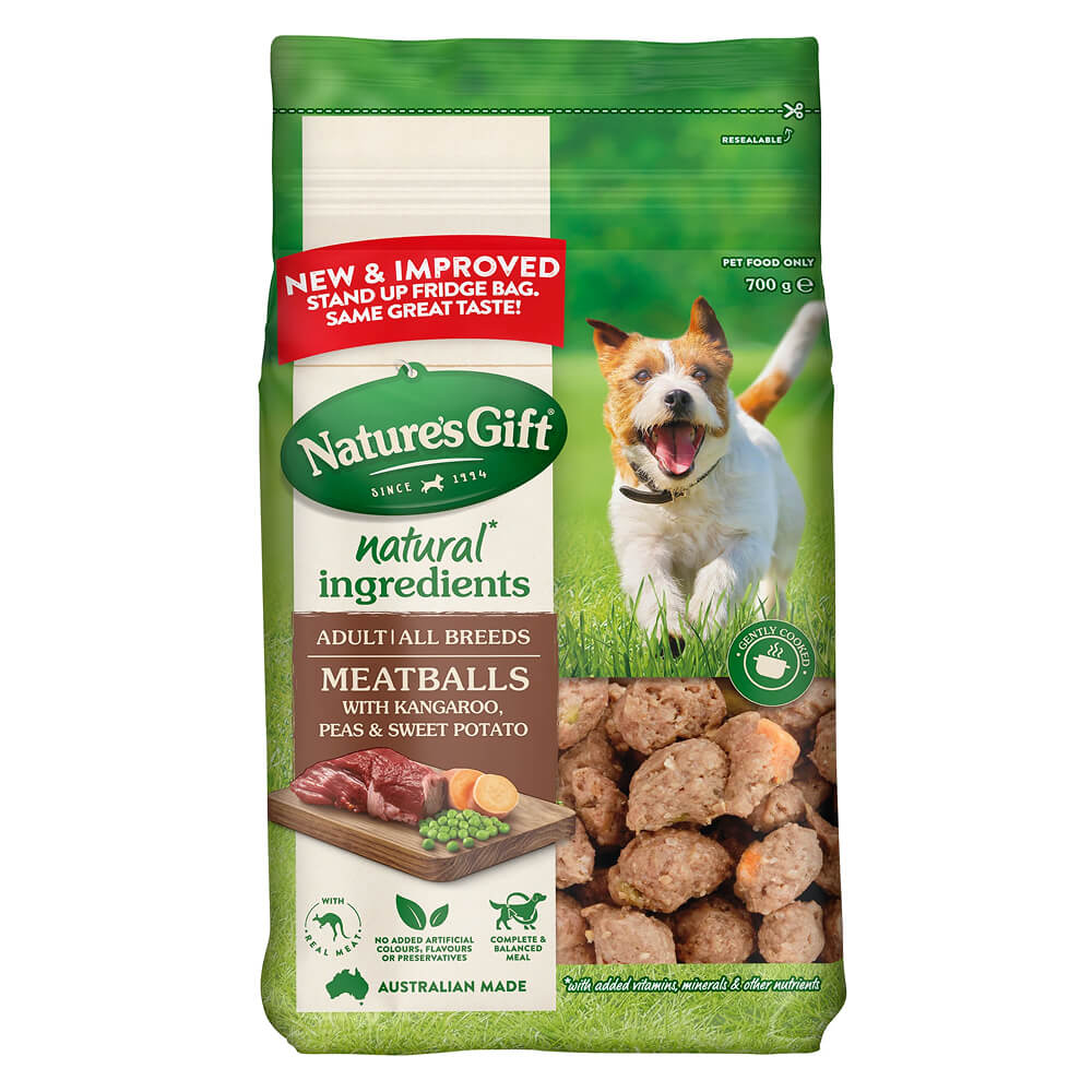 Meatballs with Kangaroo, Sweet Potato and Peas Adult Chilled Dog Food