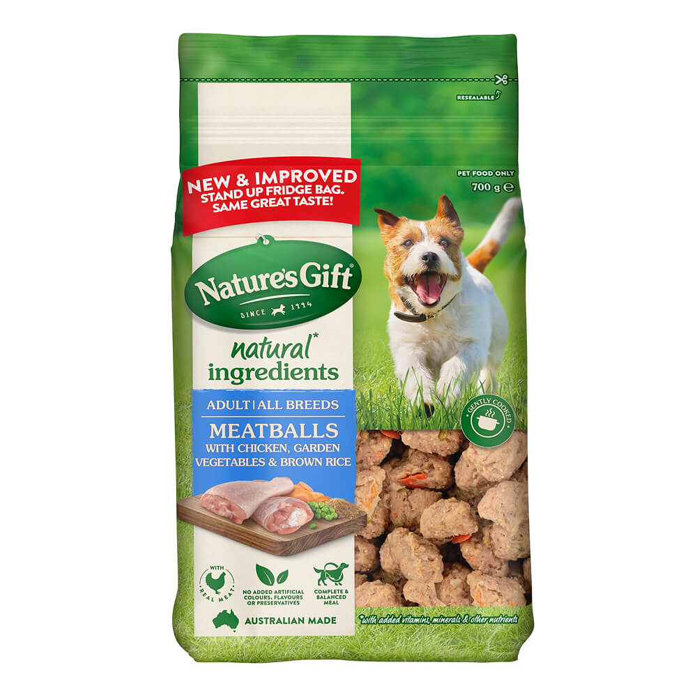 Meatballs with Chicken, Brown Rice and Garden Vegetables Adult Chilled Dog Food