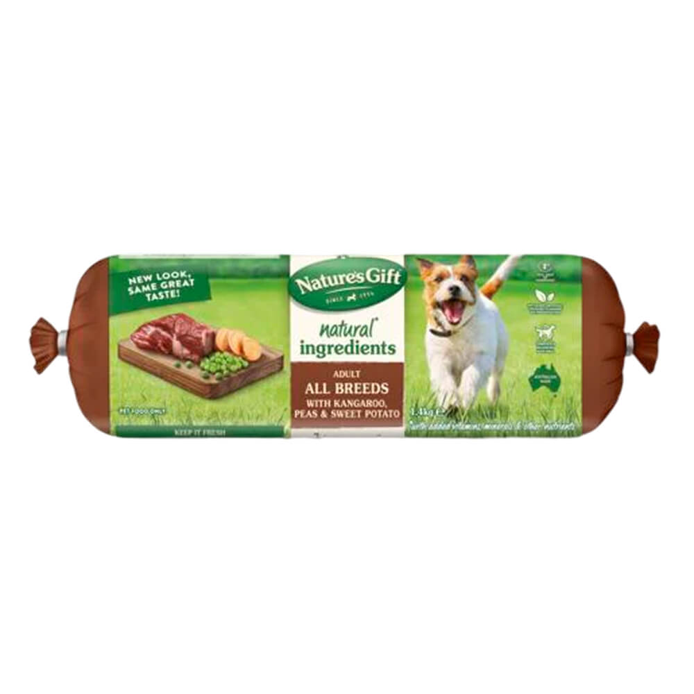 Fresh Dog Roll with Kangaroo, Sweet Potato and Peas