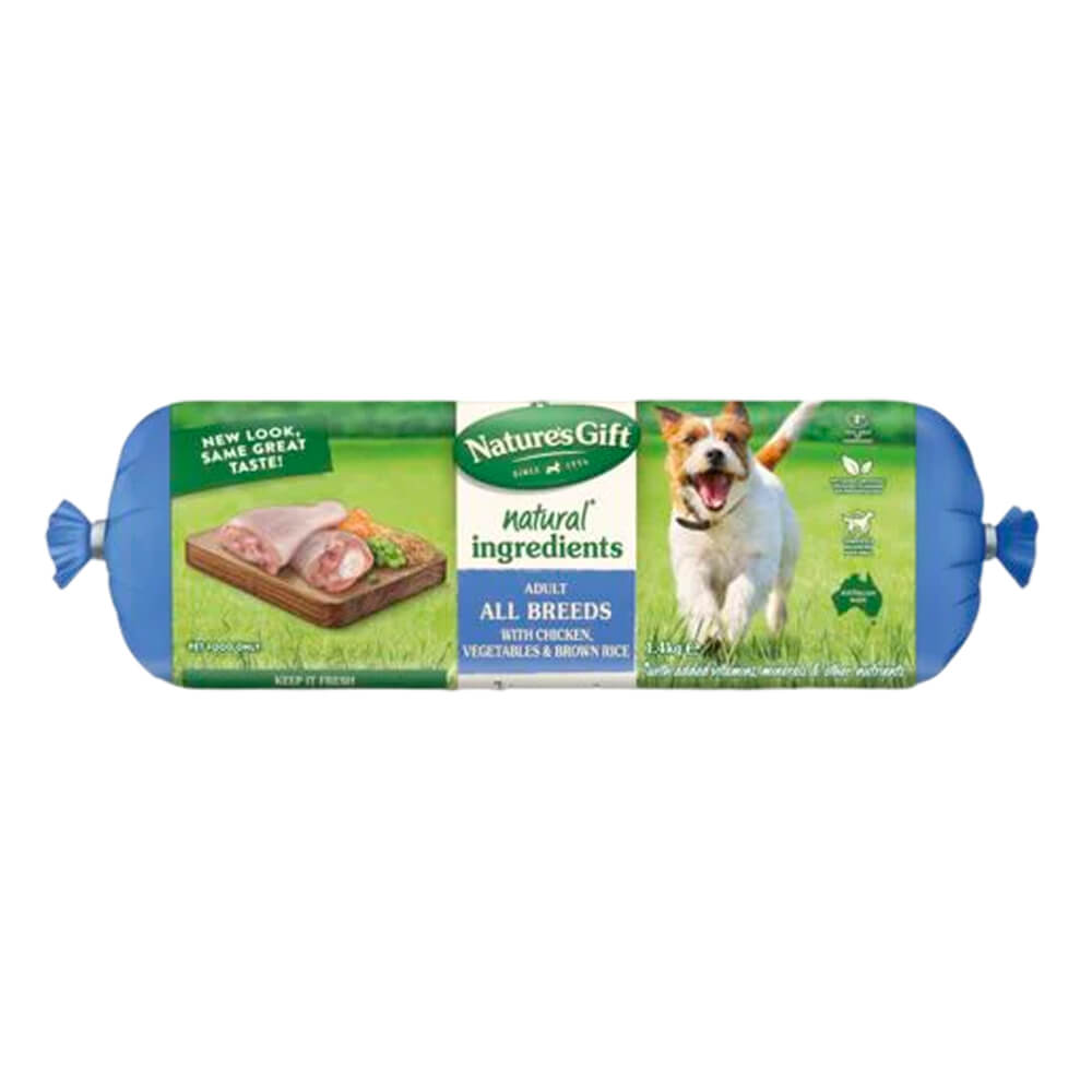 Fresh Dog Roll with Chicken, Brown Rice and Vegetables