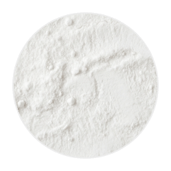Fine white powder of thiamine monohydrate with a slightly grainy texture, commonly used in dog health supplements