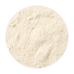 Fine off-white vanillin powder with a smooth, slightly clumpy texture, commonly used as a flavouring ingredient