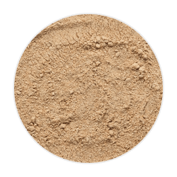 Finely ground brown rice powder, light tan in colour with a soft, flour-like texture, used as a dog food ingredient