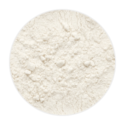 Fine off-white powder of Alpha Tocopherol Succinate with a soft, slightly clumpy texture on a plain background