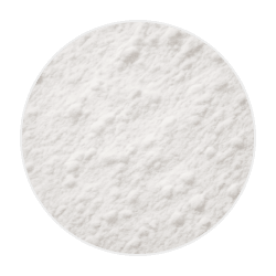 Fine white powder texture of microcrystalline hydroxyapatite, a dog supplement ingredient for bone health