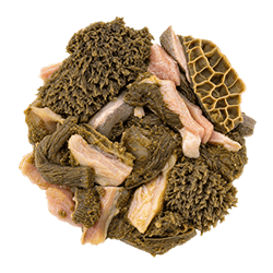 Chunky pieces of goat green tripe in green, beige and honeycomb textures, ideal for natural dog nutrition