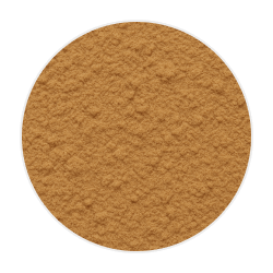 Fine, light brown linseed fibre powder with a soft, crumbly texture, commonly used as a healthy dog food ingredient