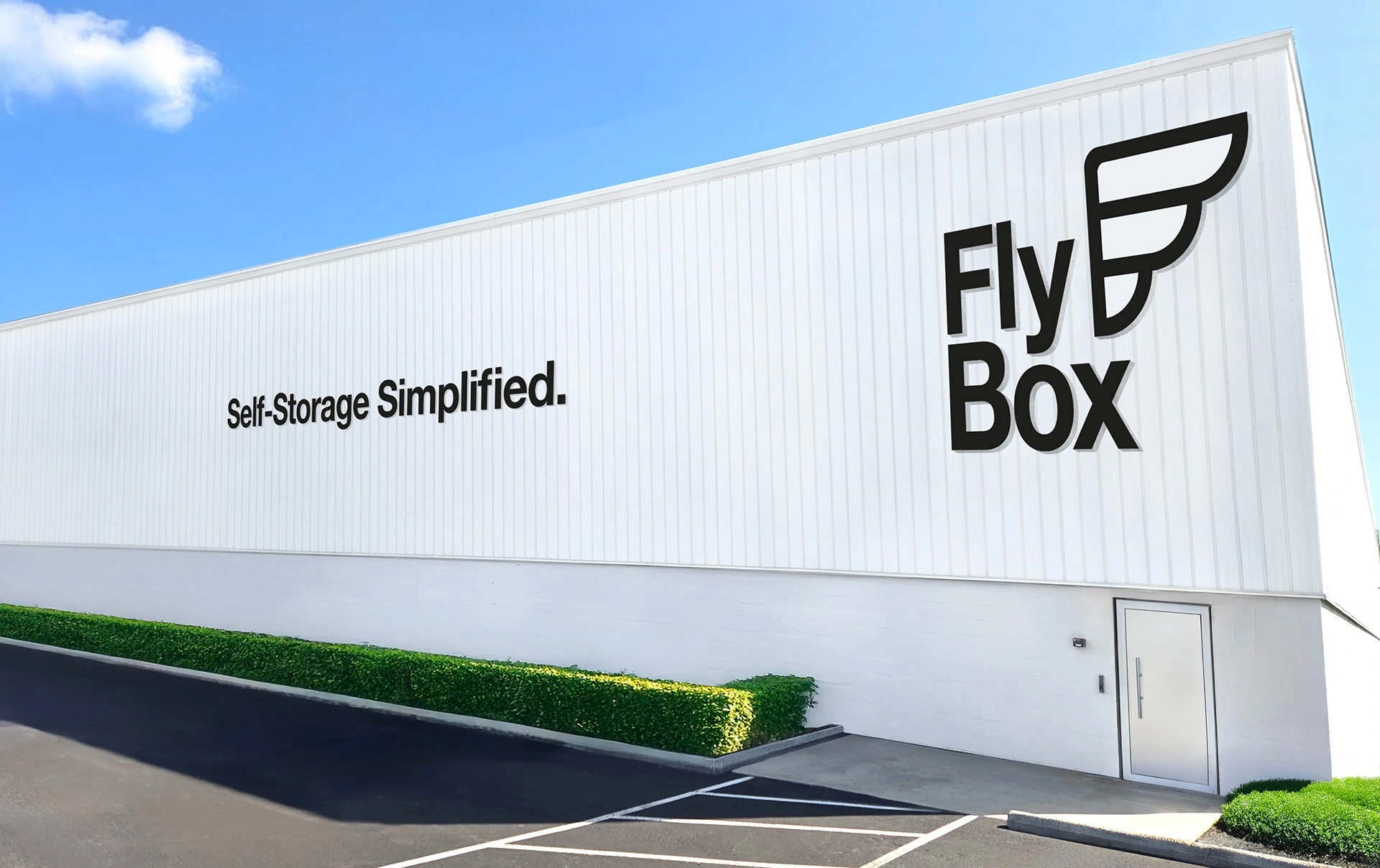 FlyBox-branded storage building exterior