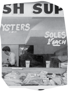 an old photo of a greek fast food showing their menu