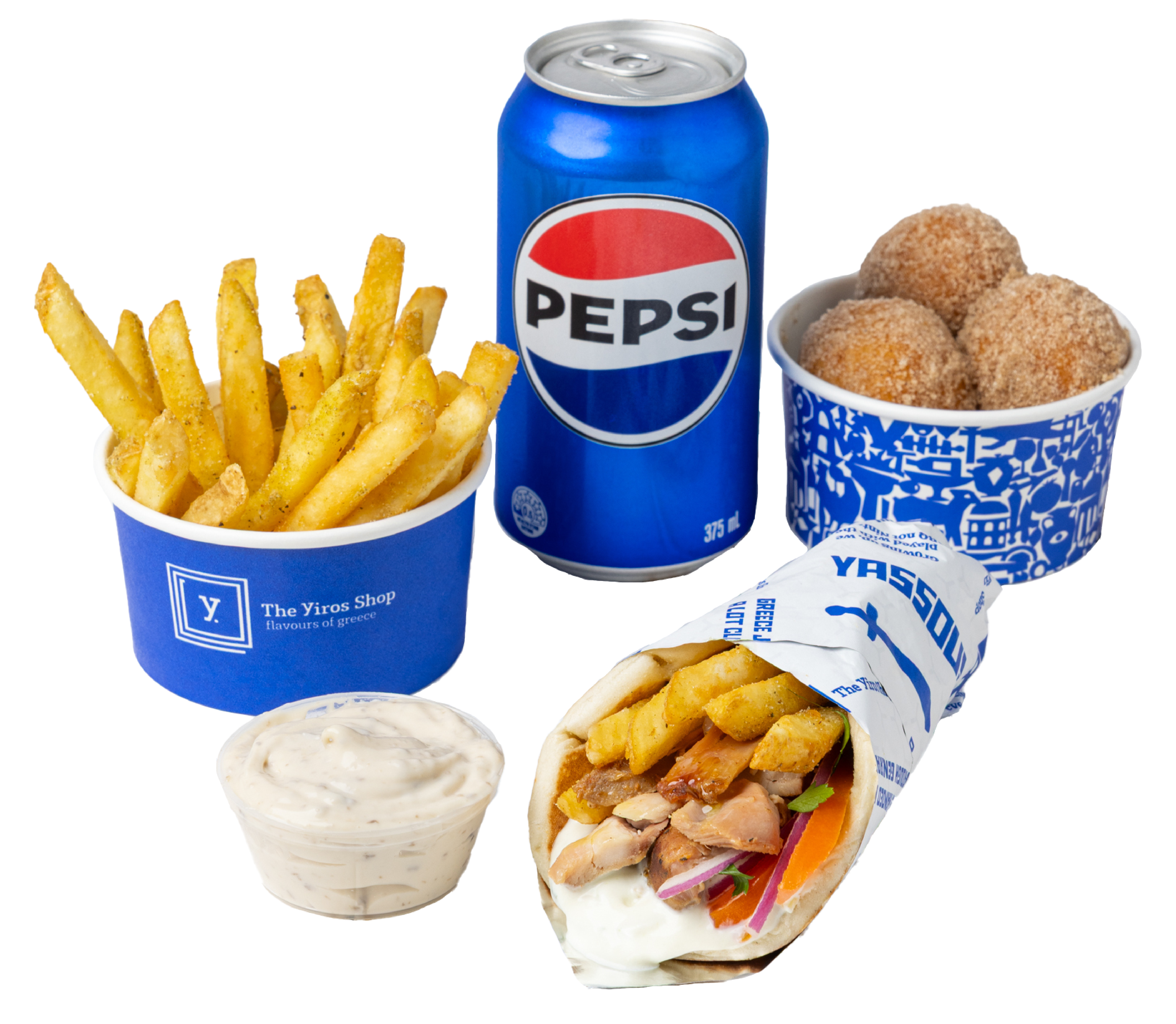 the image displays some meal from The Yiros Shop