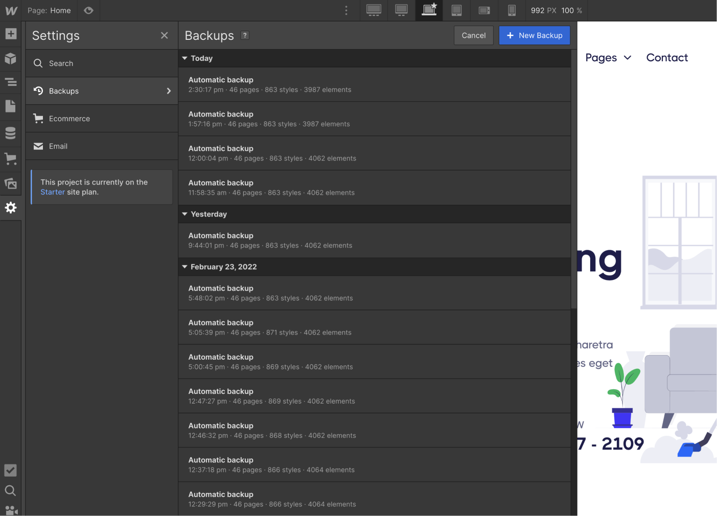 Backups - Cleaning X Webflow Template