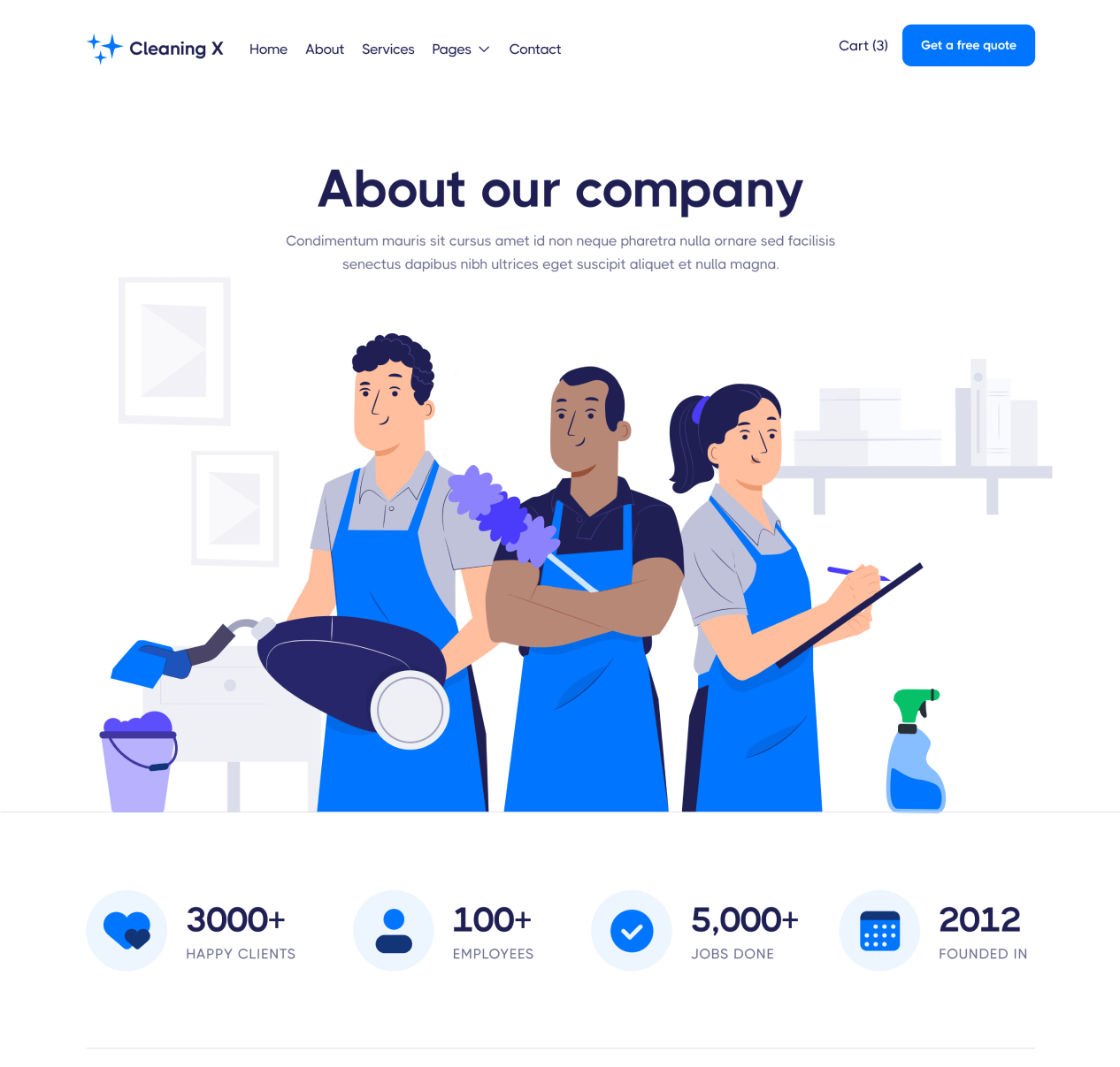 Cleaning X - About page - Cleaning Services Webflow Template