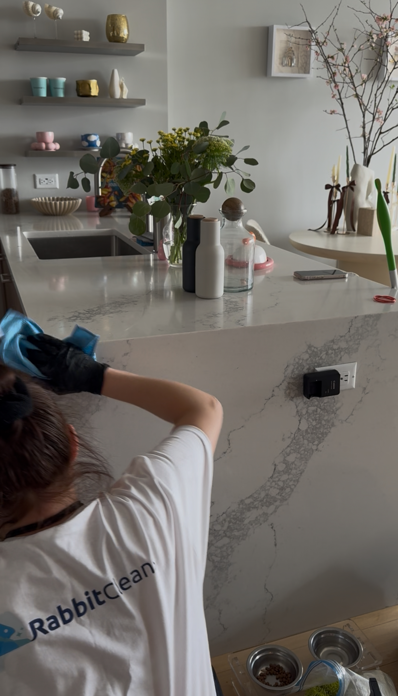 Bathroom tile grout scrub in Tribeca condo by RabbitCleans