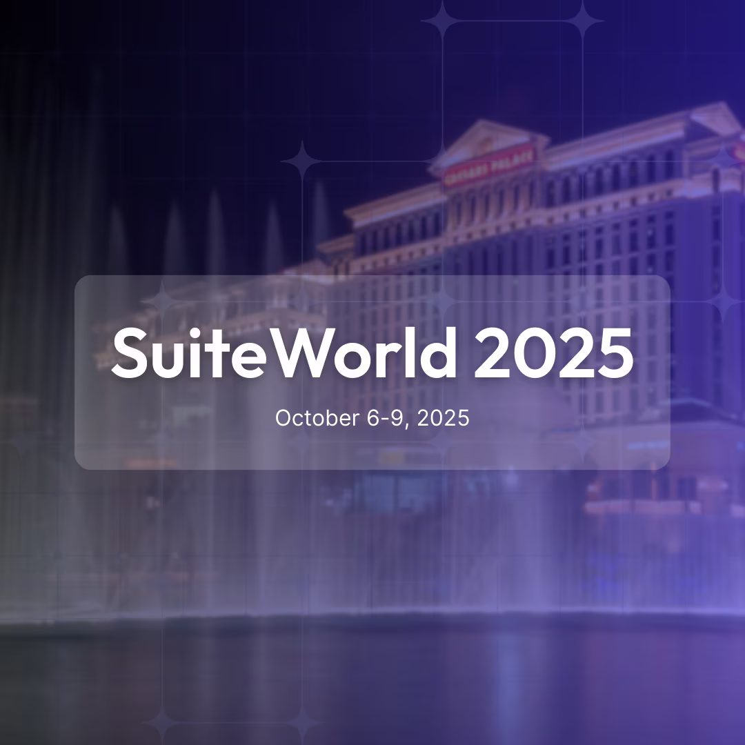 SuiteWorld 2025 banner showcasing the largest conference for the software industry, highlighting innovation and networking opportunities.