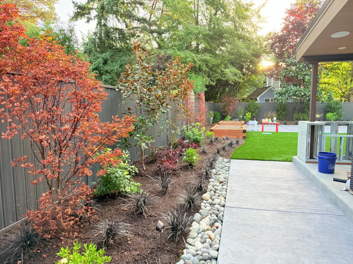 Modern Colorbond-style steel fencing providing full perimeter privacy around Bellevue home