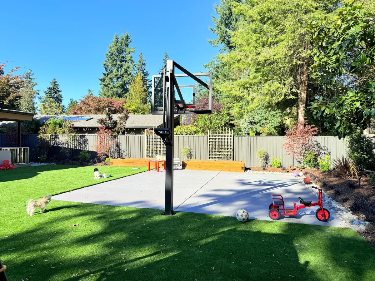 ColorMax fence in Monument color — sleek steel fence design for Bellevue property