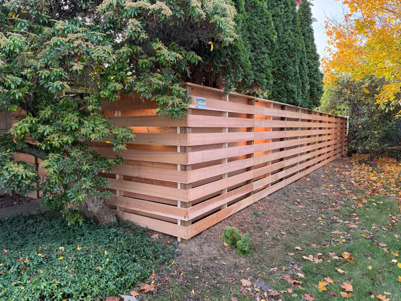  A cedar fence that compliments the features of the property