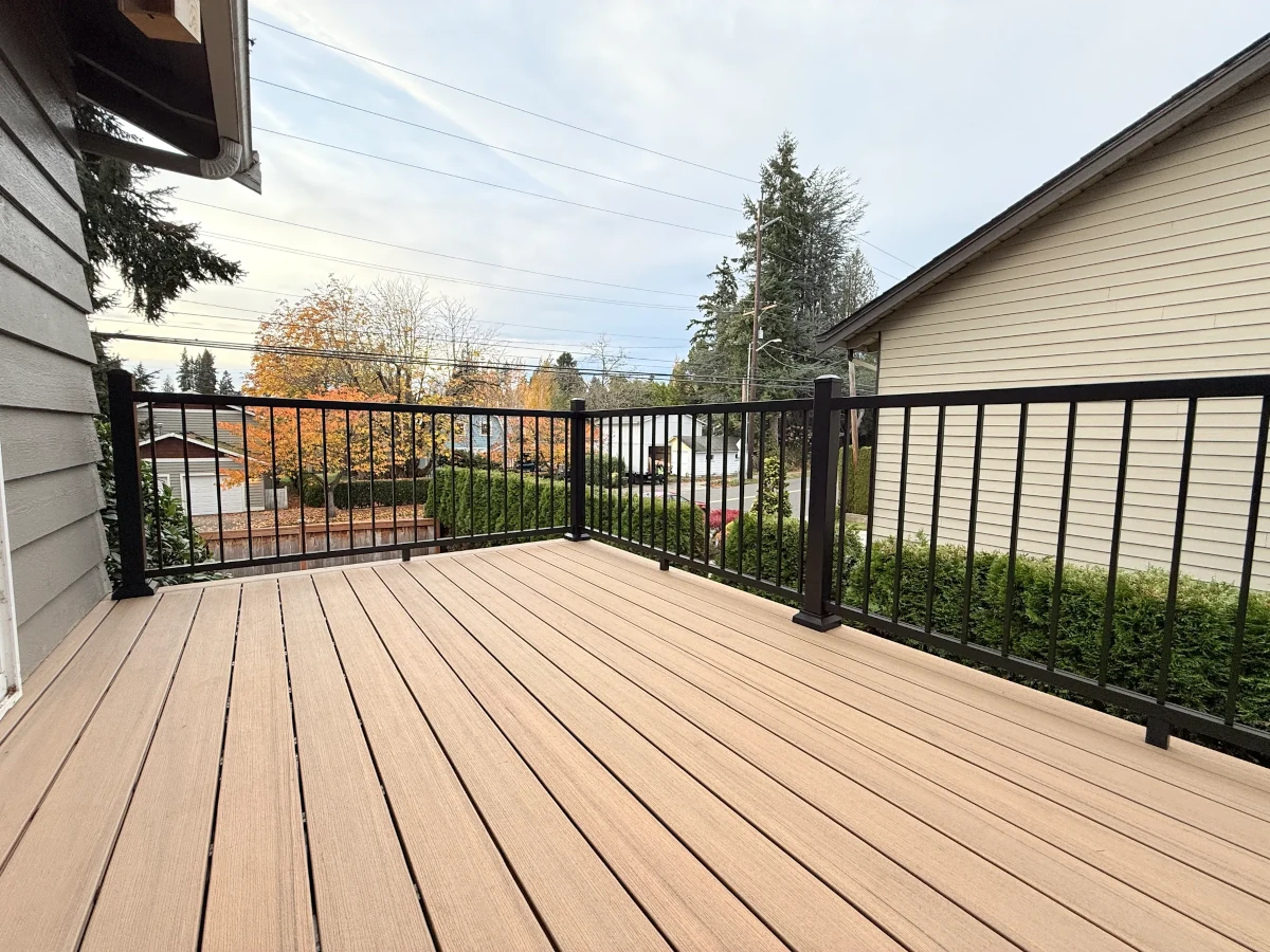 Dry under-deck storage area protected by Trex RainEscape system in Kirkland WA